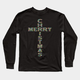 Merry Christmas Cross Long Sleeve T-Shirt